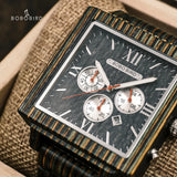 Wooden Auto Date Luminous Wristwatch
